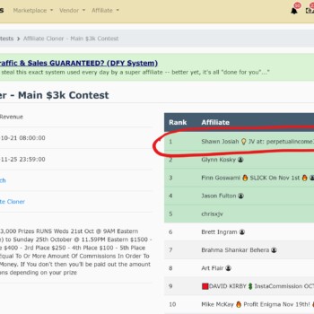 Warrior+Plus Rich Affiliate Cloner 1st Place Warrior+Plus Rich Affiliate Cloner 1st Place