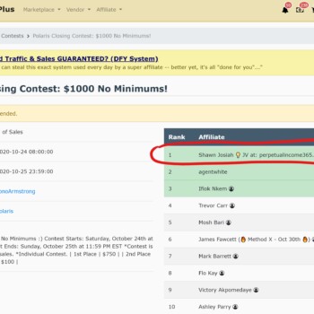 Warrior+Plus Polaris Closing Contest 1st Place Warrior+Plus Polaris Closing Contest 1st Place