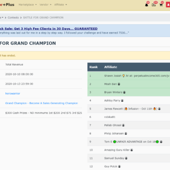 Warrior+Plus Battle of Grand Champion 1st Place Warrior+Plus Battle of Grand Champion 1st Place